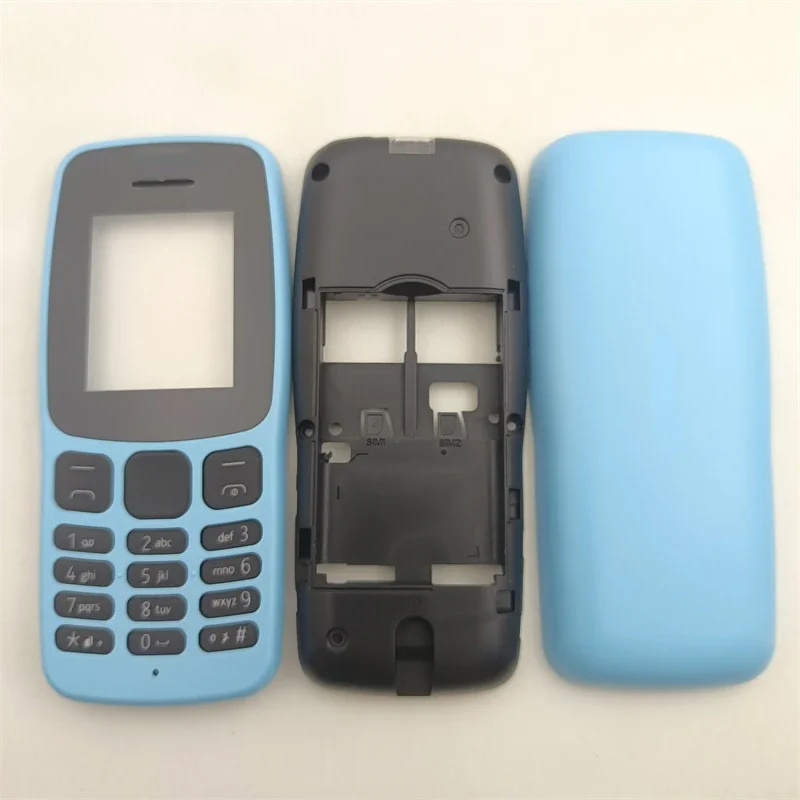 Full Complete Mobile Phone Housing Cover with English Keypad Replacement Parts for Nokia 106 2018