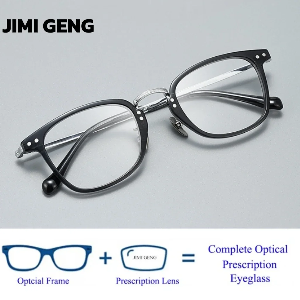 

Aluminum Reading Glasses Women Ultralight Square Large Frame Titanium Leg Anti Blue Ray Myopia Prescription Optical Glasses