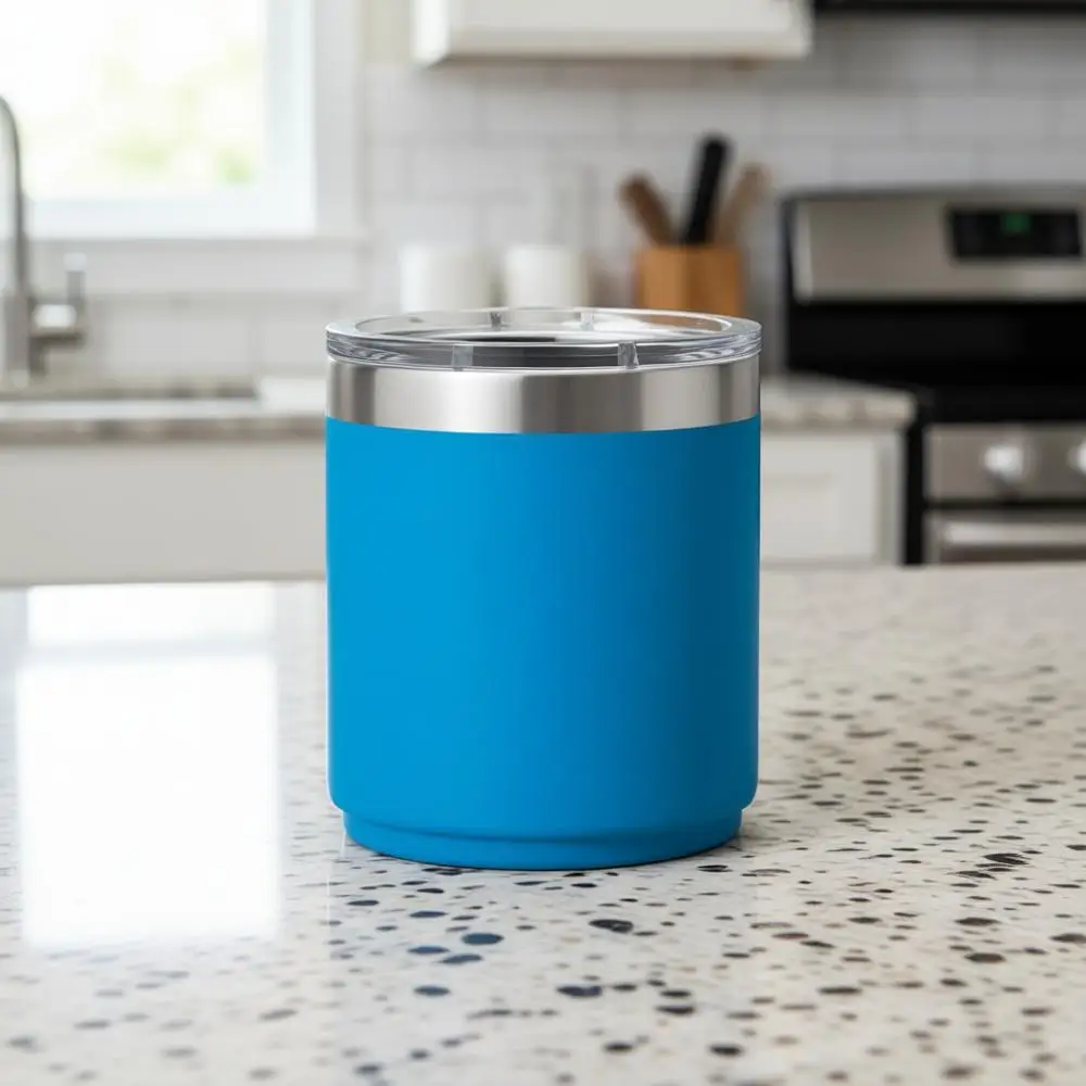 

10 oz Stackable Lowball Vacuum Insulated Stainless Steel with MagSlider Lid Big Wave Blue