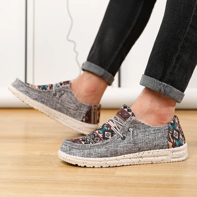 Espadrilles décontractées en toile pour hommes, chaussures de couple, chaussures d'été, chaussures plates souples, chaussures légères et respirantes, nouvelle mode