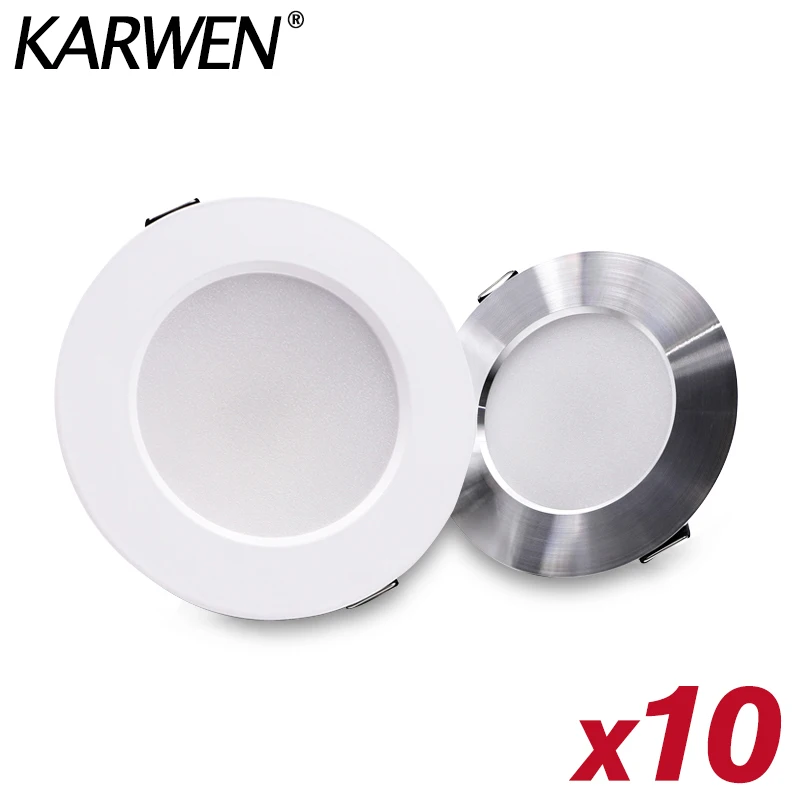 

10pcs/lot 5W 7W 9W 12W 15W Led Downlight 220V Recessed Ceiling Light White/Sliver Round Led Panel Down Light Spotlight Lighting