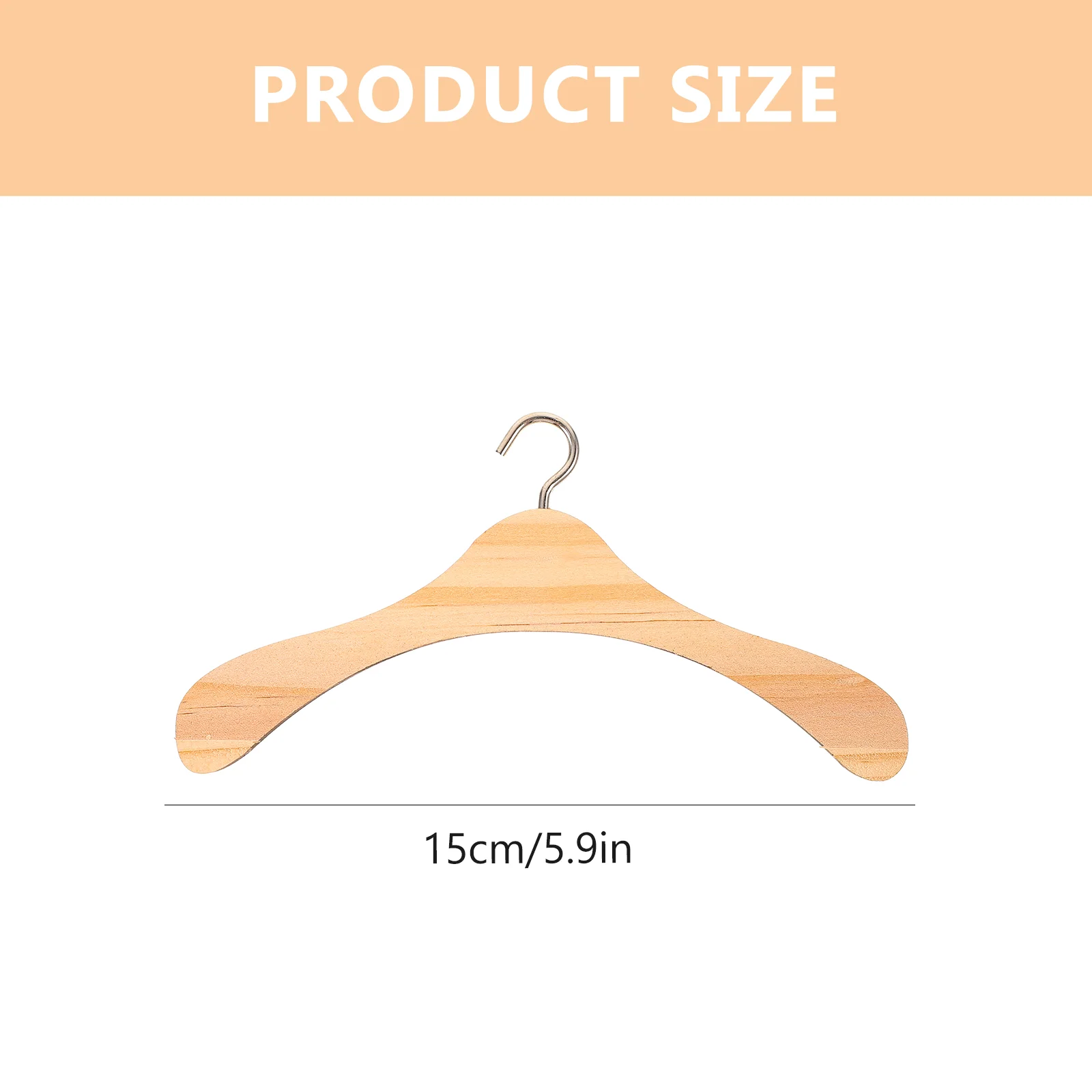 20 Pcs White Hangers Wooden Towel Dolls Accessory Light Brown BJD Clothes Travel