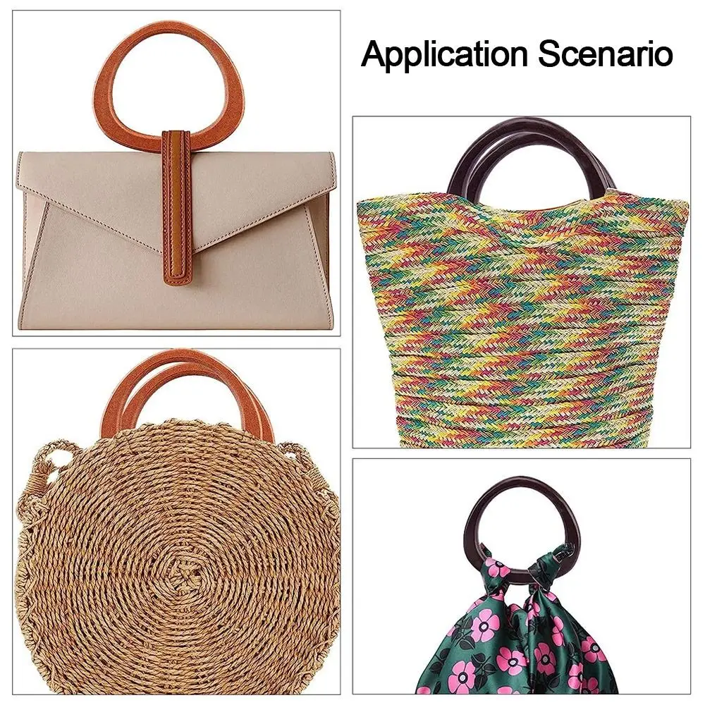14.5cm D-shaped Wooden Bag Handle Ring Handbag Handles Replacement DIY Handmade Purse Luggage Handcrafted Accessories