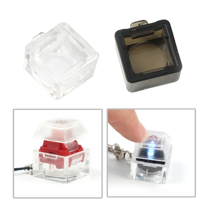 10PCS Mechanical Keyboard Switches Tester 1-Key Switches Testing Tool Translucent Keychain Toy for Customization