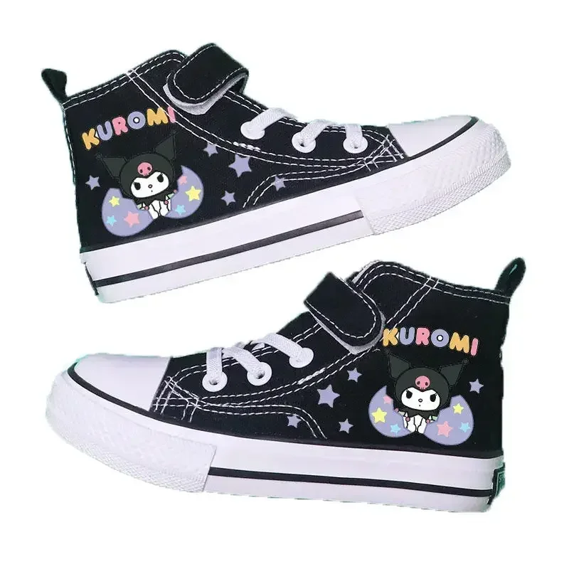 Kuromi-zapatos de lona con dibujos animados para niños, zapatillas de deporte de tablero informales, Sanrio, Kawaii