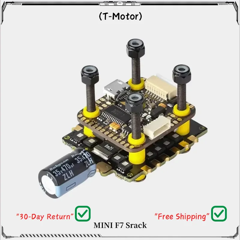 

Контроллер полета T-Motor MINI F7 Stack OSD BMI270 и MINI F45A 3-6S BLHeli32 4-в-1 ESC DShot 150/300/600 для FPV Drone