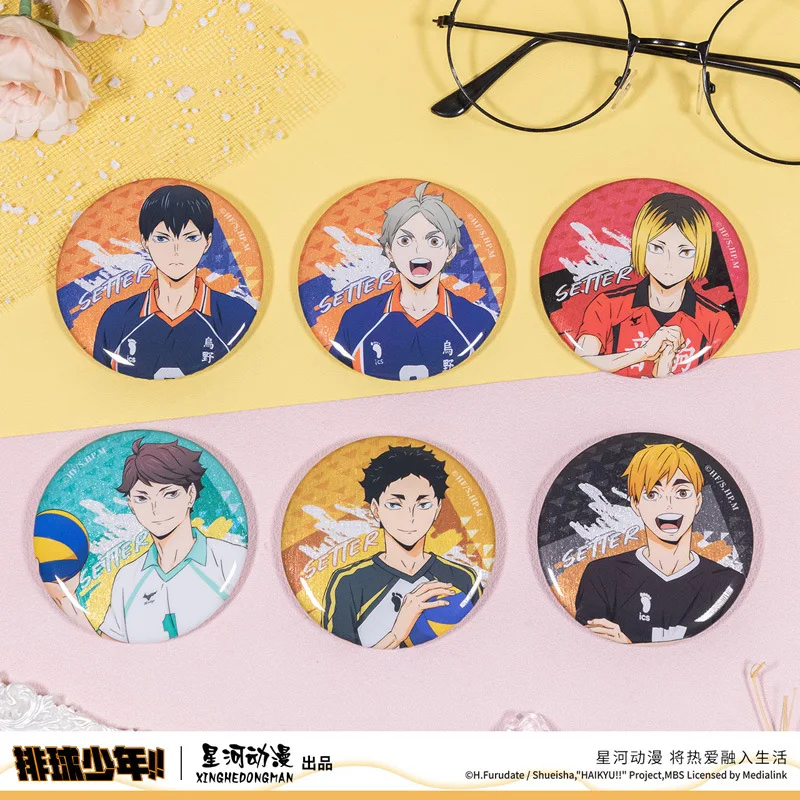 

Haikyuu!! Tobio Kageyama Sugawara koushi Oikawa Tooru Akaashi Keiji Miya Atsumu China Official Authorization Setter Badge