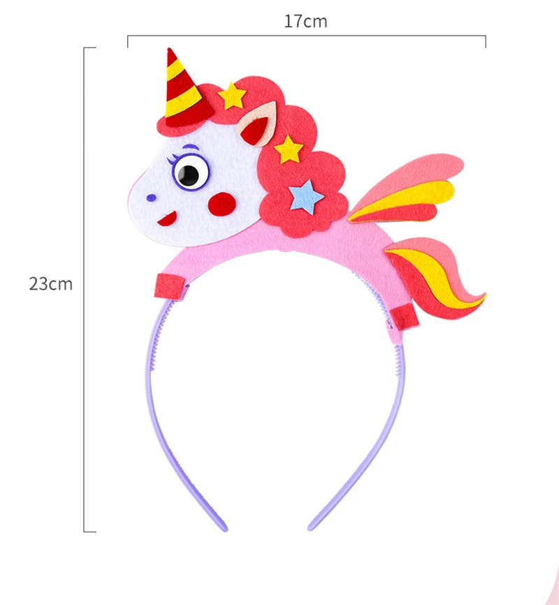 Cute Tiara Headband DIY Toy Animal Cartoon Creative Art HandiCraft Party Performance Decor Kindergarten Kids Educational Toys