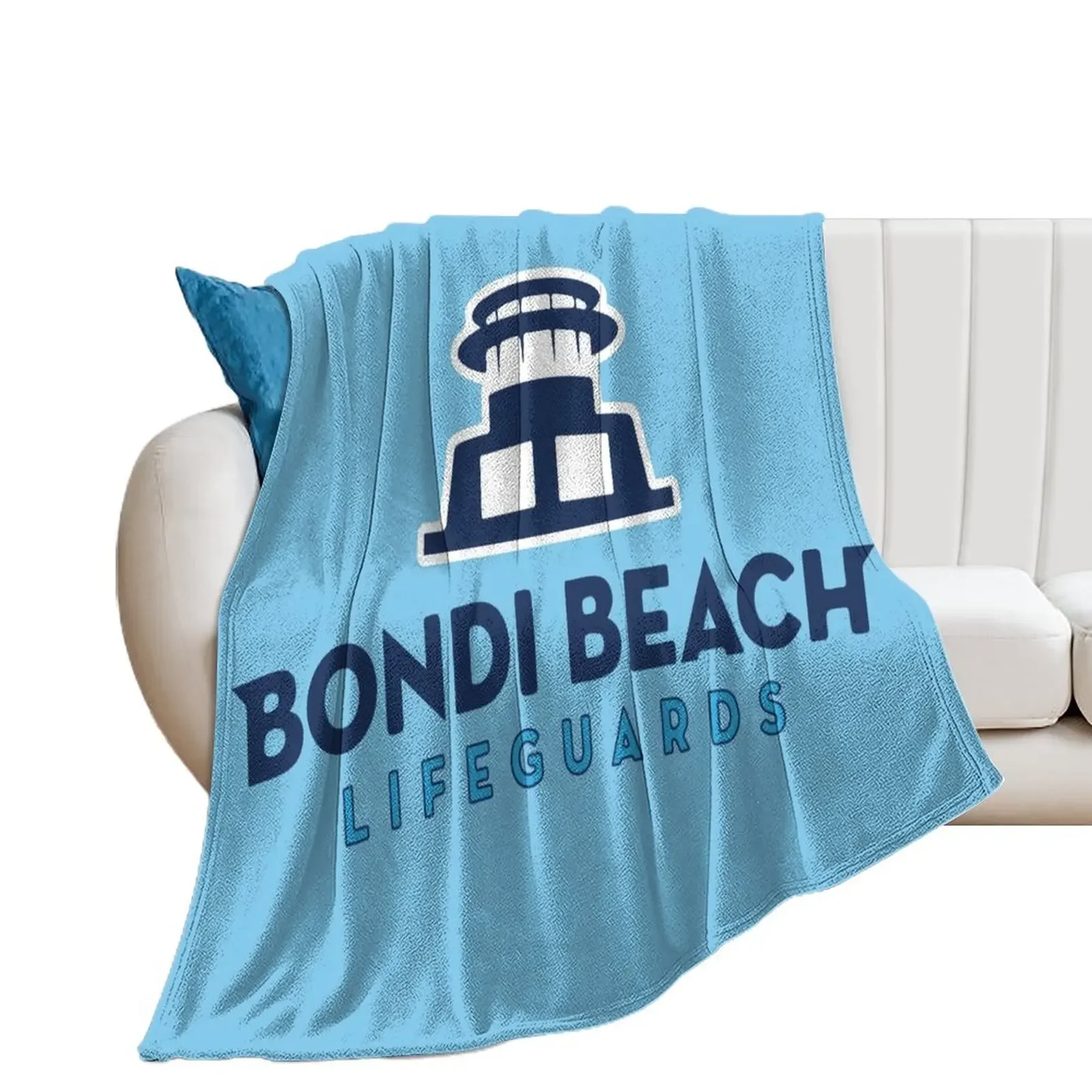 Bondi Rescue Blue Throw Blanket Summer Beddings funny gift Furry Blankets