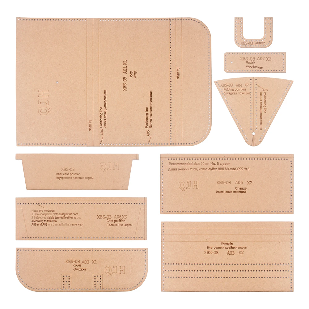 Long wallet Kraft Paper Cardboard Sewing Design Mold Handbag Acrylic Template DIY Handmade Leather Craftsmanship Pattern Drawing