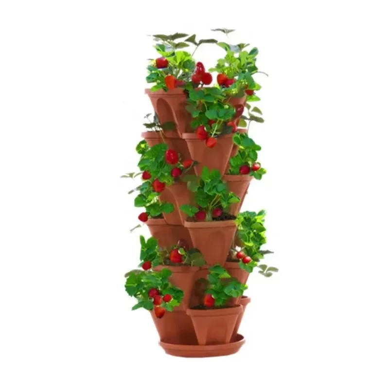 Auto Hydroponic Vertical Flower Pot Stackable Garden Tower Planters