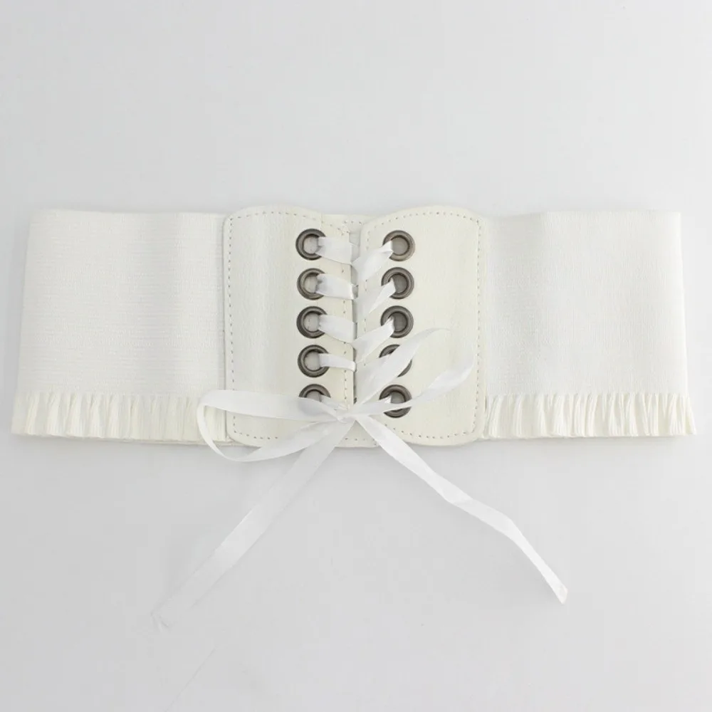 Hot Elastic Corset Waist Belt Slimming Wide Waist Strap Simple External Wear Waist Cover for Shirt Accessory