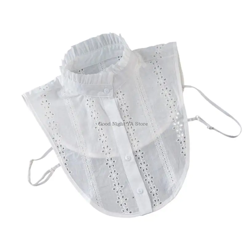 Flower Embellished Detachable Openwork Collar For Dresses Blouses Tops