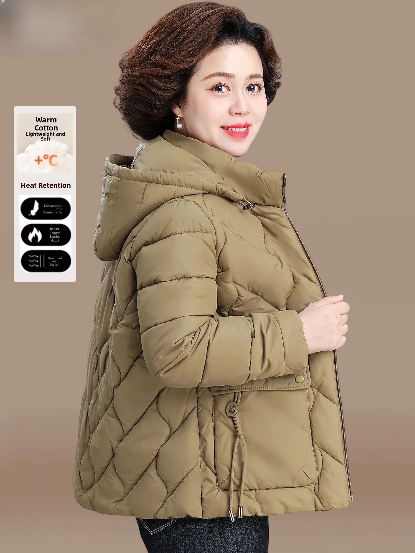 

Теплый хлопковый утепленный жилет для женщин среднего возраста, осенне-зимняя одежда, хлопковый пуховик, терможилет