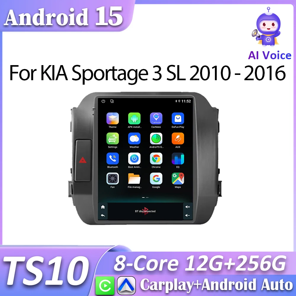 Para kia sportage 3 sl 2010-2016 rádio do carro carplay navegação gps android auto android 15 bluetooth reprodutor multimídia autoradio