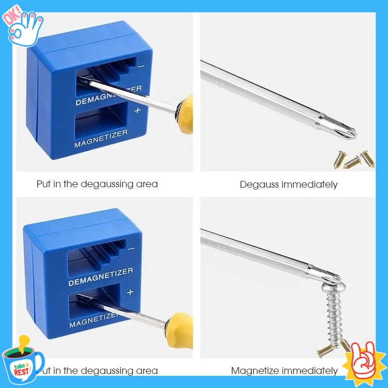 مفك براغي ممغنط عالي الجودة أداة إزالة المغناطيسية مفك براغي أزرق مفك مغناطيسي أداة مفك براغي #1
