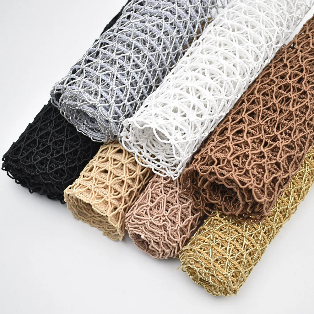 

New French Classic Fashion Perspective Mesh Fabric Summer Triangle Openwork Net Fbaric For Sandals Bag Handmade Sewing Material