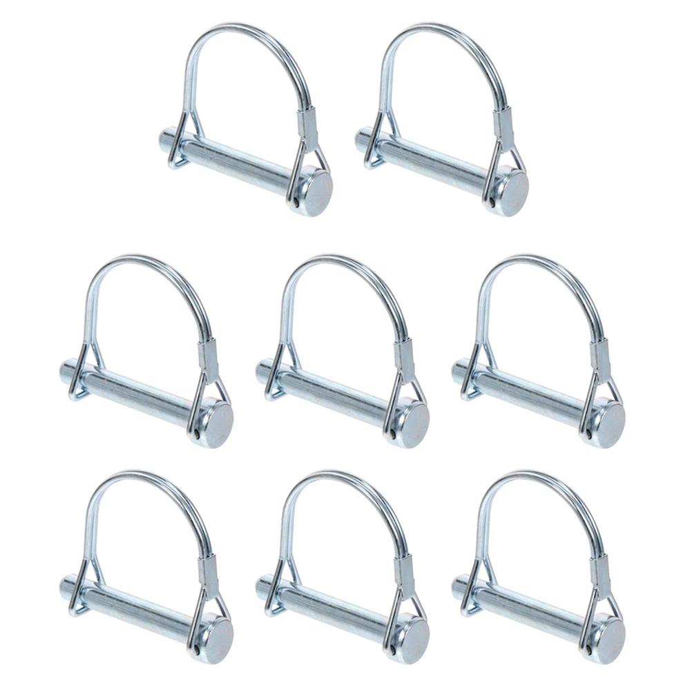 

8pcs D-type Lock Heavy Duty Safety Coupler Trailer 6x60mm Wire Locking Pin for Lawn Truck Boat Gardening Farming Applications