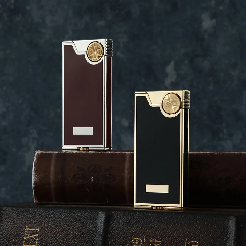New Slim Kerosene Lighter Creative Mini Small Portable Laser Electroplating Process Pure Copper Lightweight and Stylish Lighter