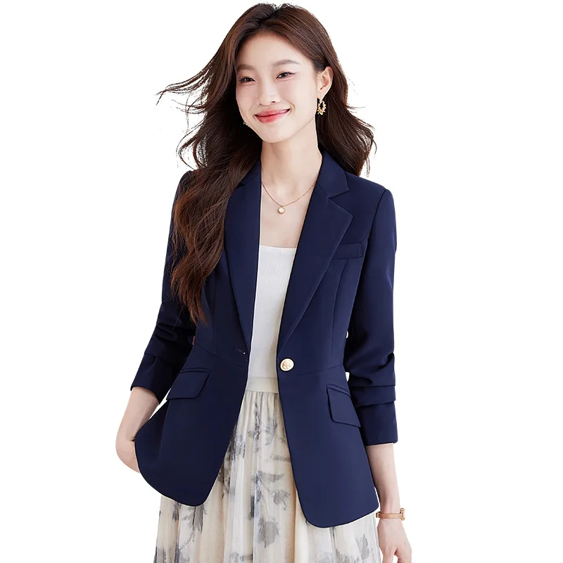 ชุดสูทแฟชั่นทันสมัยปี 2025 เสื้อเบลเซอร์ลำลองแขนยาวสำหรับผู้หญิง สไตล์มืออาชีพ แจ็คเก็ตสำหรับใส่ทำงาน รุ่น 6628