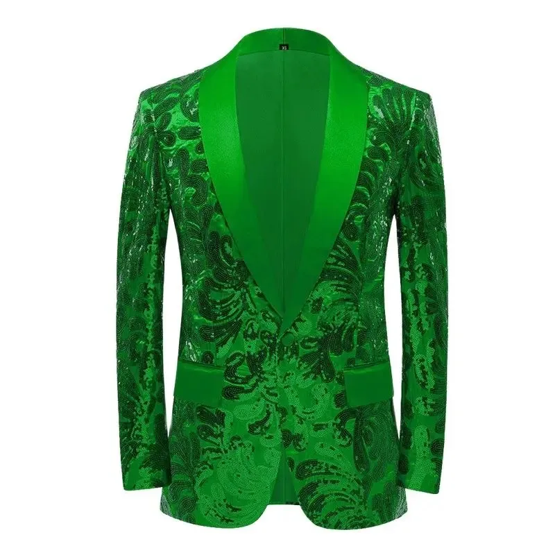 

Fashion Men Sequin Suit Jacket 2023 New Men's Luxurious Wedding Dance Party Performance Dress Male Blazer Coats