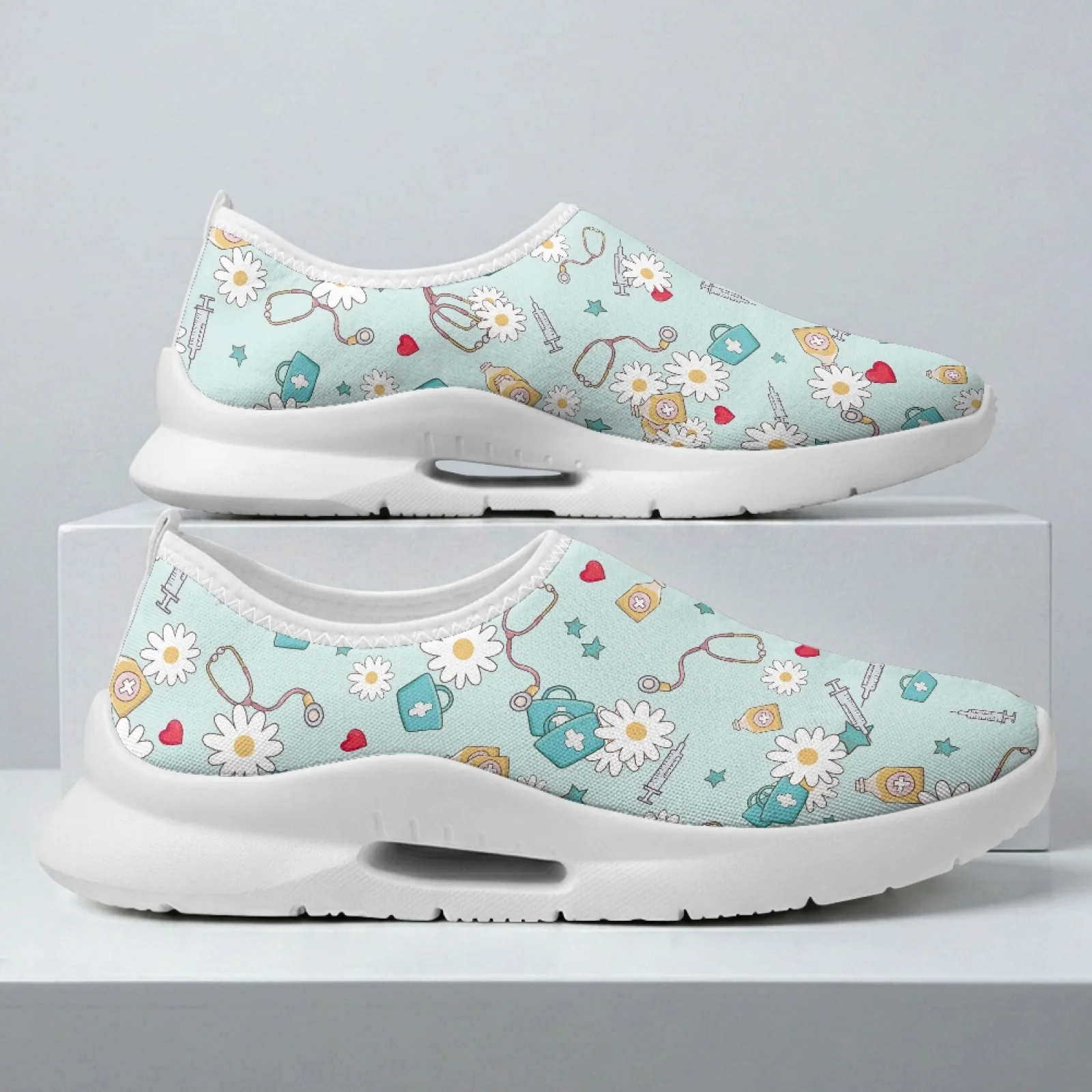 XIXIRIMIDO Women's Slip-on Wide-toed Shoe Nurse Shoes Men's Sneakers and Casual Shoes Zapatillas de Mujer Soft Healthcare Daisy view 3