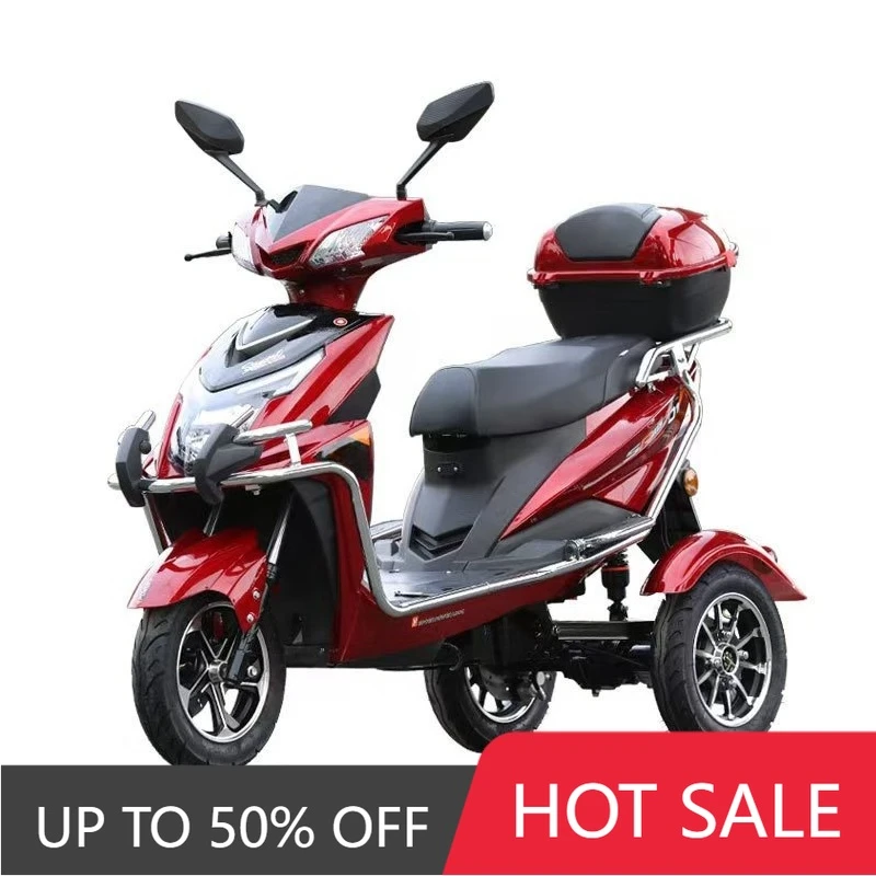 QQW 60V 1000W electric tricycle, three-wheeled adult freight tricycle 30-50km/h high-speed double rear wheels, open top box whol