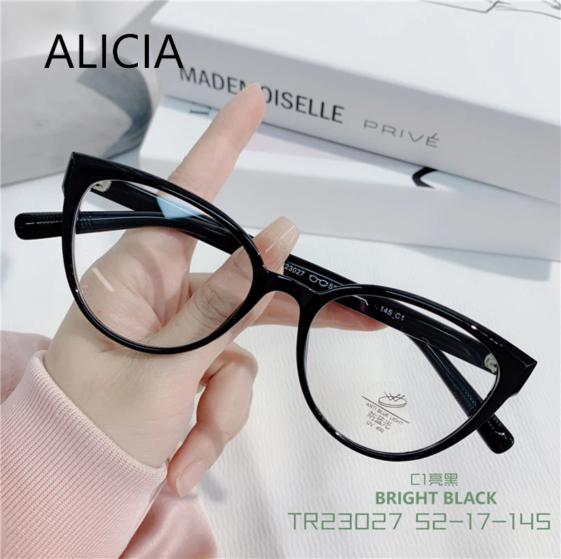 

ALICIA WomanFashion Retro Cat Eye Glasses Butterfly Eyeglasses TR90 Transparent Glasses Ultra light Optical Prescription Frames