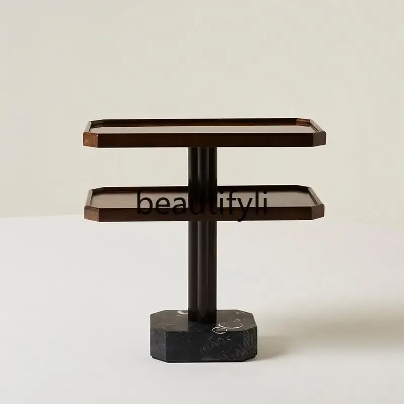 

Nordic Light Luxury Solid Wood Marble Side Table Designer Living Room Home High-end Coffee Table Modern