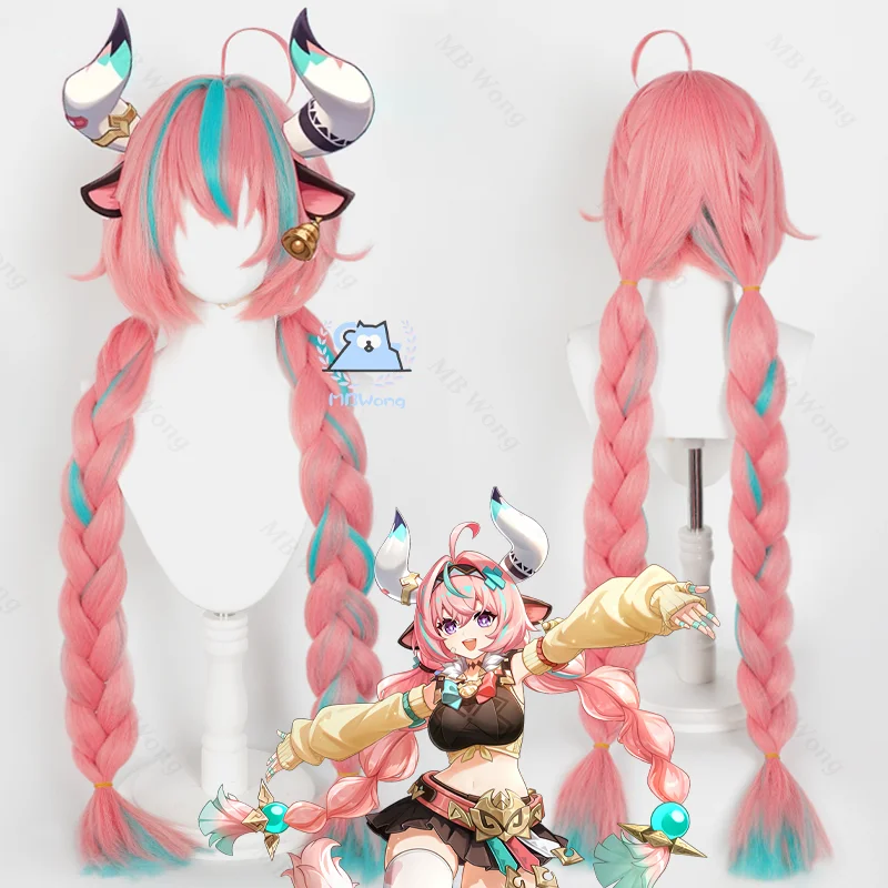 

Genshin Impact Varesa Cosplay Wig Long Pink Double Ponytail Natlan Collective Halloween Party for Women Carnival Props