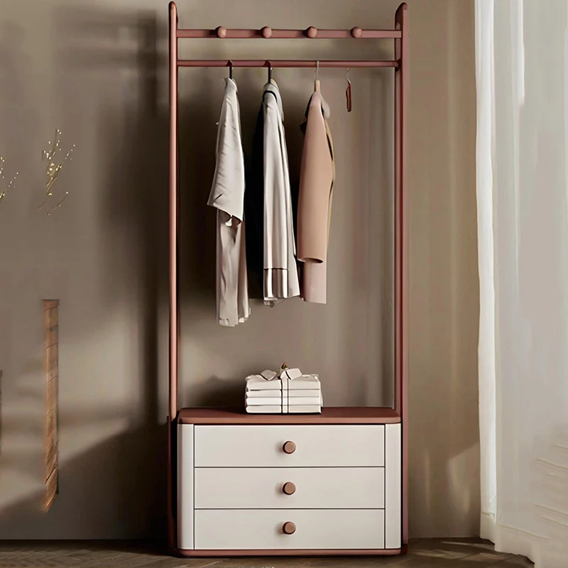 Solid Wood Floor Coat Racks Bedroom Luxury Simple Balcony Coat Racks Minimalist Vintage Recibidor De Entrada Mueble Furniture