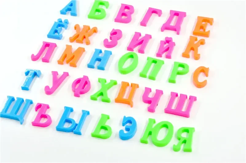 Lettres de l\'alphabet magnétique russe en plastique, autocollants pour réfrigérateur, babillard pour enfants, jouets d\'apprentissage de la langue