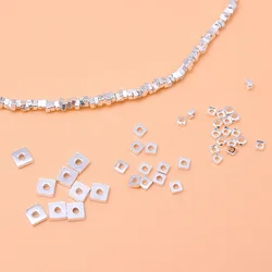 10pcs925 Sterling silver mini broken bead square gasket handmade DIY beaded material bracelet necklace accessories