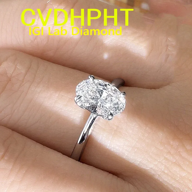 

Factory Solid 14K Gold Ring IGI Lab grown Diamond Ring Oval shape D VSDiamond wedding ring Engagement