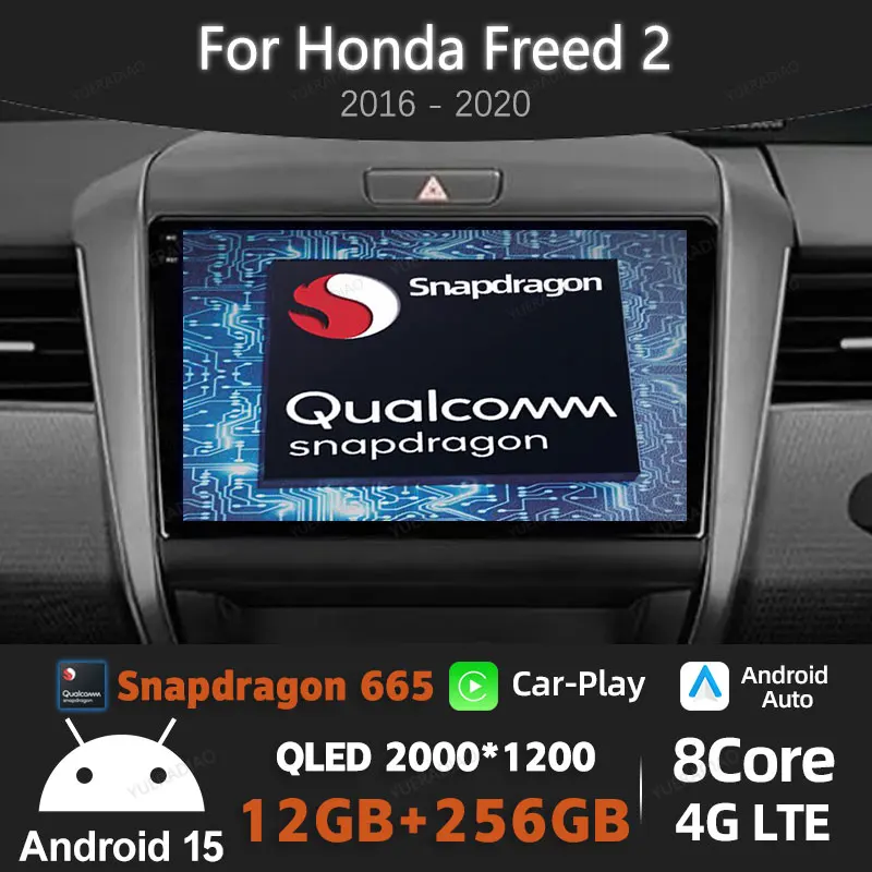 

Автомобильный радиоприемник Android 15 для Honda Freed 2 2016-2020, мультимедийный стерео видеоплеер BT 4G LTE 5G WIFI GPS NAVI 2DIN QLED головное устройство