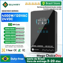 Sumry fora da rede inversor hgx 4kw 24v 110/120v onda senoidal pura mppt carga solar tela de toque lcd inversor híbrido