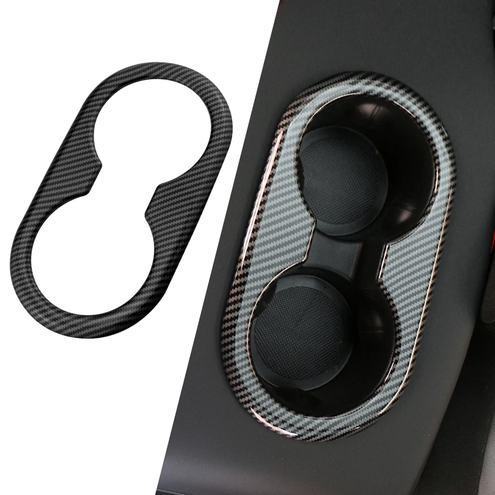 For Tesla Model 3 2017 - 2022 Model Y Modely 2019 - 2022 Rear Cup Holder Trim Panel Frame Decorative Cover Sticker Accessories