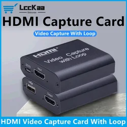 4K HDMI Video Capture Card Streaming Board Capture With Loop USB 2.0 1080P Card Grabber Recorder Box for PS4 Game DVD Camera