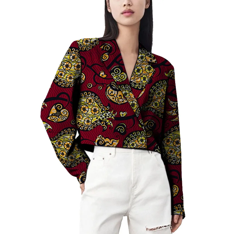 Colorful Women's Blazer Vintage Suit Jackets African Print Couture Female Ankara Outfit Party Wear Customized