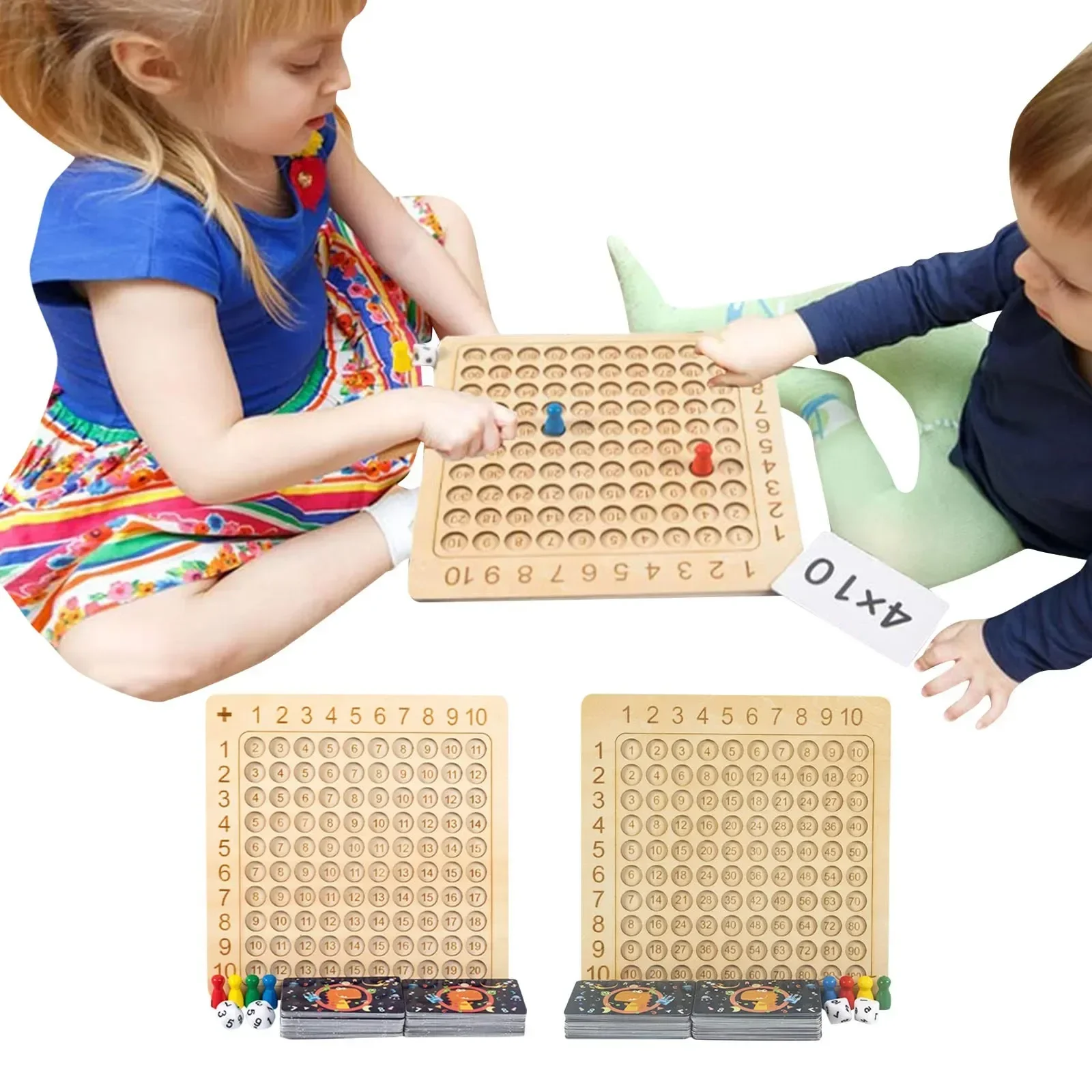 Wooden Montessori Multiplication Board Game Math Table Puzzle Game For Kids Child Learning Educational Toys With A Chessboard