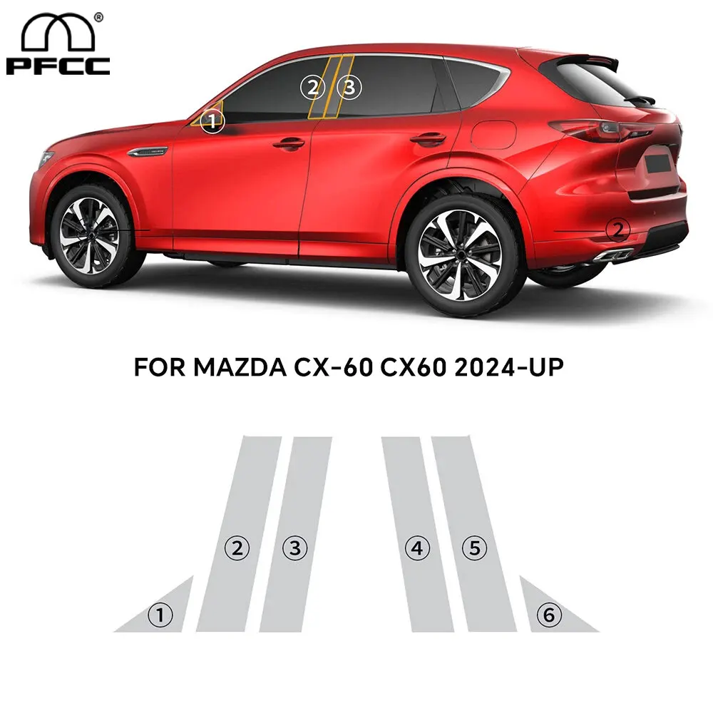 

Custom B Pillars Precut Paint Protection Film Clear PPF For Mazda CX-60 CX60 2024-UP Anti-scratch Exterior Transparent Kit
