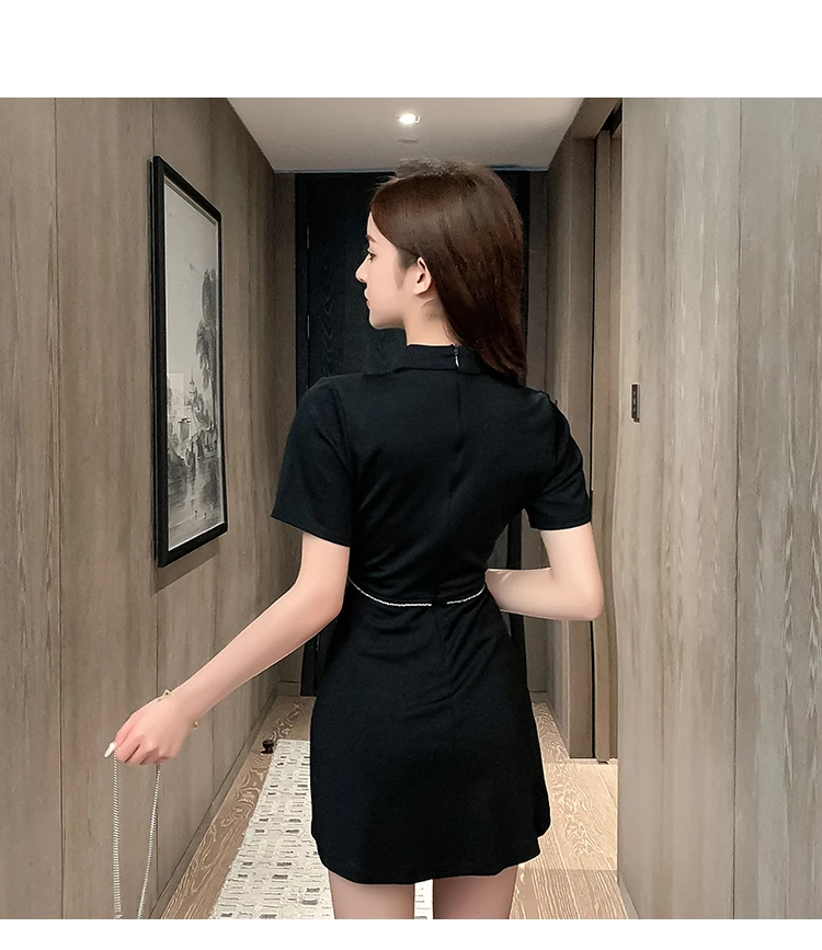 2024 New Fashion Women High Waist Two Pieces Set with Improved Qipao Retro Dress and Shorts 2pcs Suits