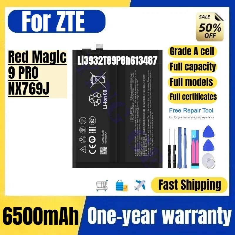 Li3932T89P8h613487 for ZTE Red Magic 9 PRO/NX769J Mobile Phone Battery High Quality  Replacement Bateria Grade A Cell with Tools