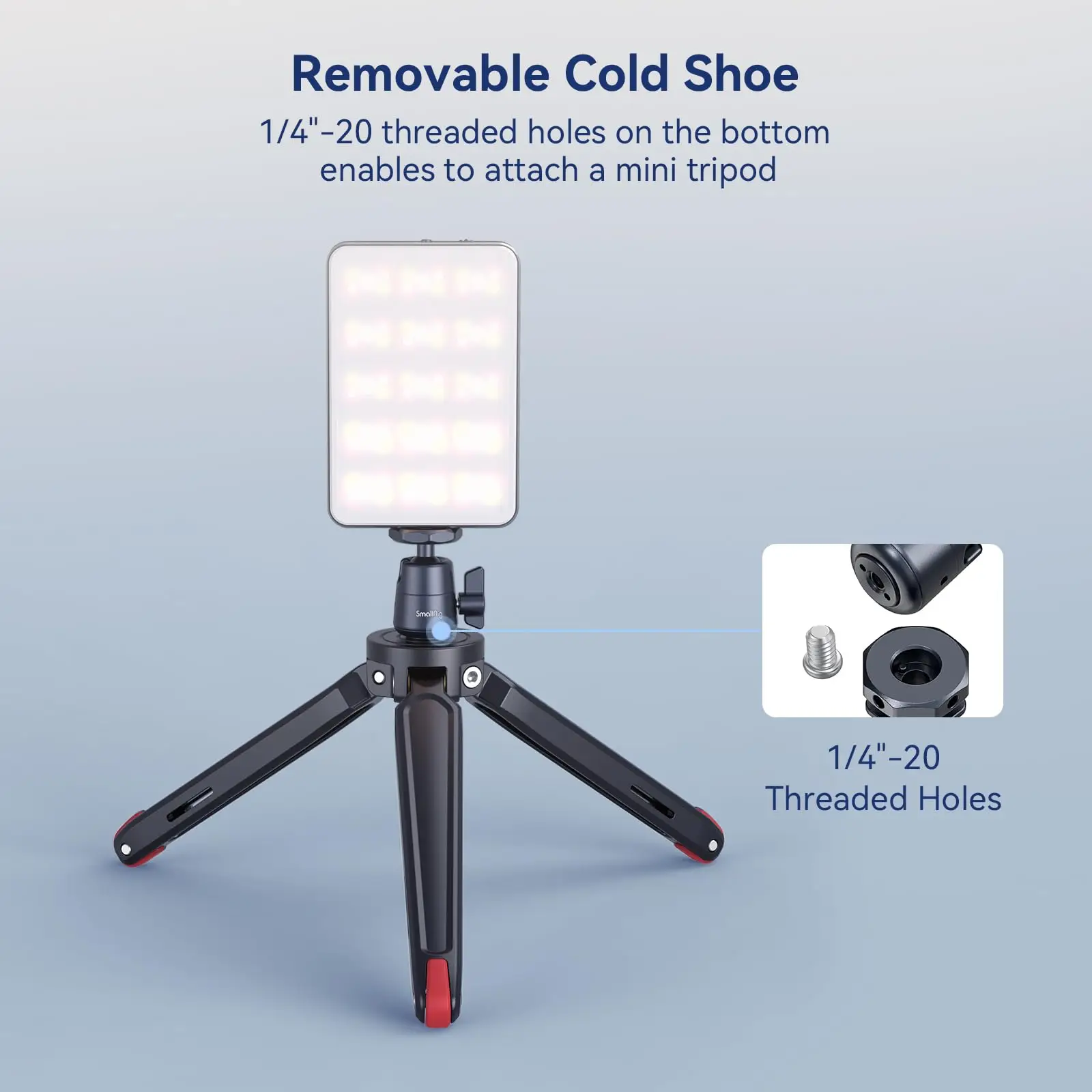 SmallRig 1/2 PCS Mini Ball Head with Removable Cold Shoe Mount Mounts Monitor Lights and Video Accessories to the Camera 2948B