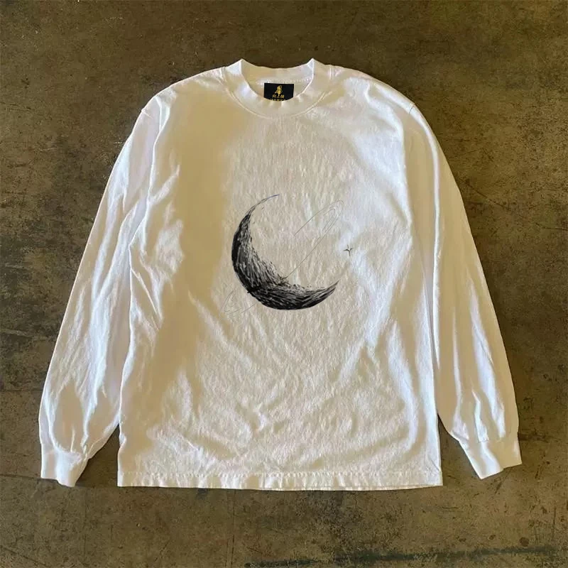 Long Sleeve T-Shirt 310 Pure Cotton Double Thread Women's Style Three Needle Charitable Fundraising Upward Hero American Couple