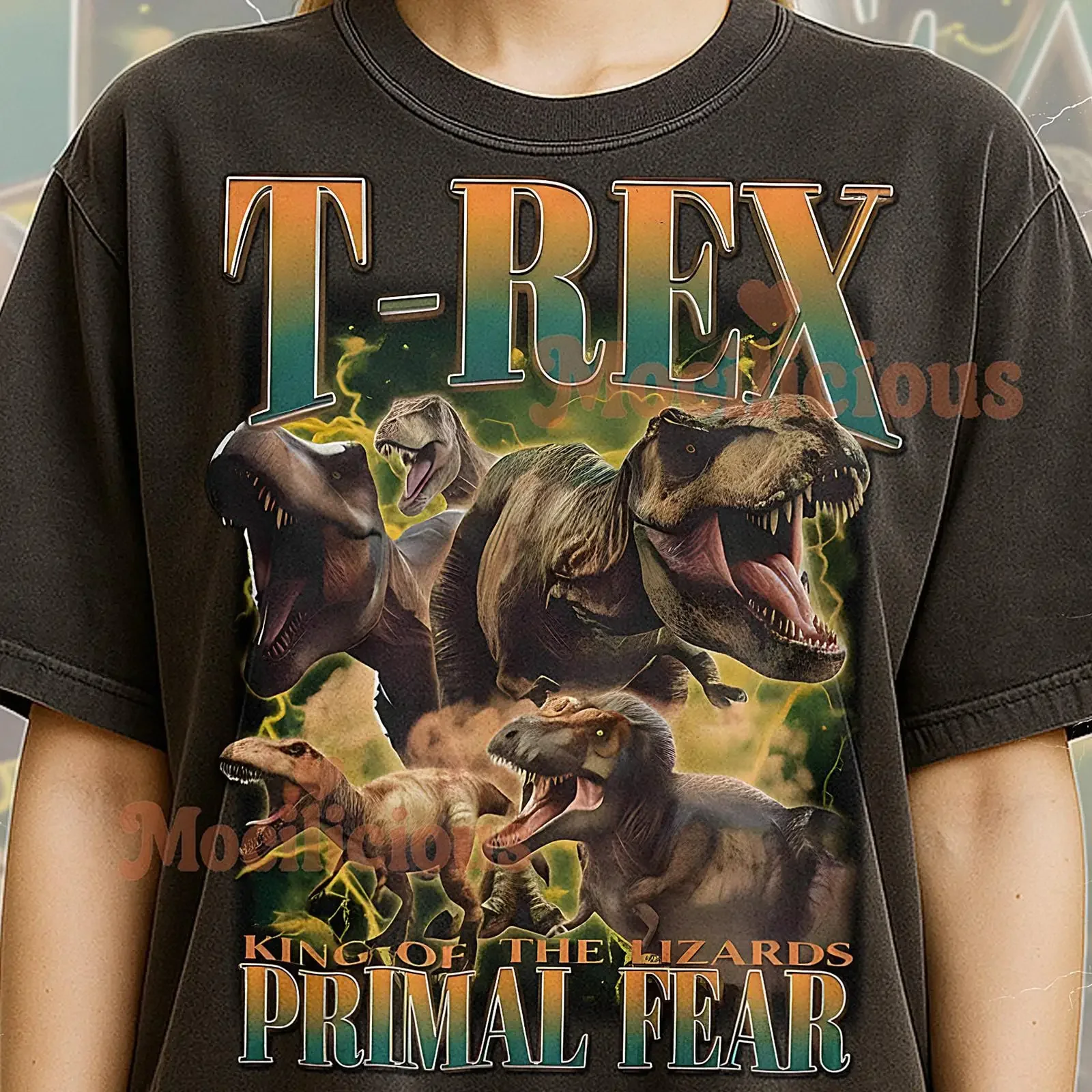 90s Vintage Bootleg T Rex Primal Fear Shirt Dinosaur Jurassic Dino Lover Casual Apparel vintage Washed designer clothes Stylish