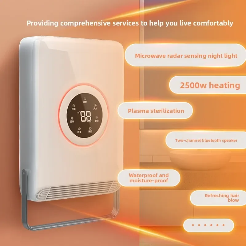 Space Heaters Indoor, Portable Bathroom Heater, Remote& 3 Modes, 24H Timer, 2500W Fast Heating Electric Heater for Room Office