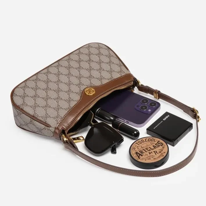 

2025 Designer Vintage Classic bag High Quality Women's handbag Purse Leather Metal badge Letter print Crossbody Black Classic Un
