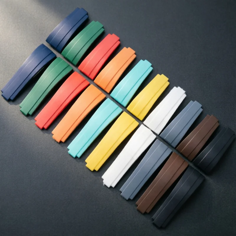20/21mm Waterproof Silicone Watch Strap Slider Buckle Adjustable Diving Sports Watch Band Replacement for Men Sport Watches
