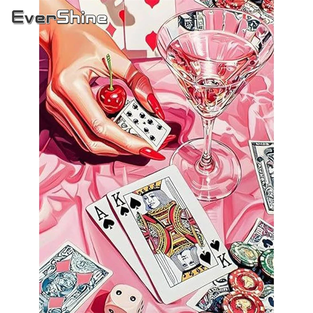 Evershine New Arrival Diamond Embroidery Cup Hand Mosaic Landscape DIY Diamond Painting Poker Suitable for Beginners Handicraft